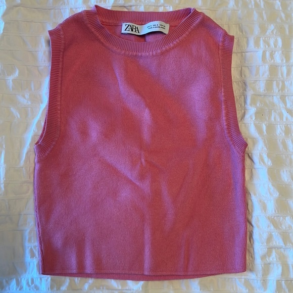 Zara pink knit crop top - Picture 1 of 3
